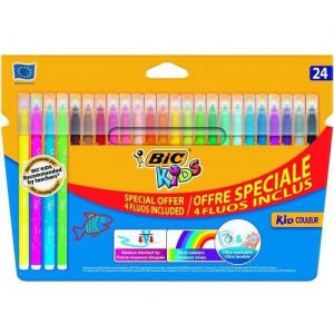 Pisaki Bic Kid Couleur Fluo, 24 kolory